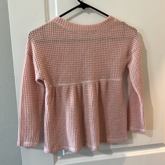 Girls Waffle Knit Top - 7/8 - Picture 4 of 5
